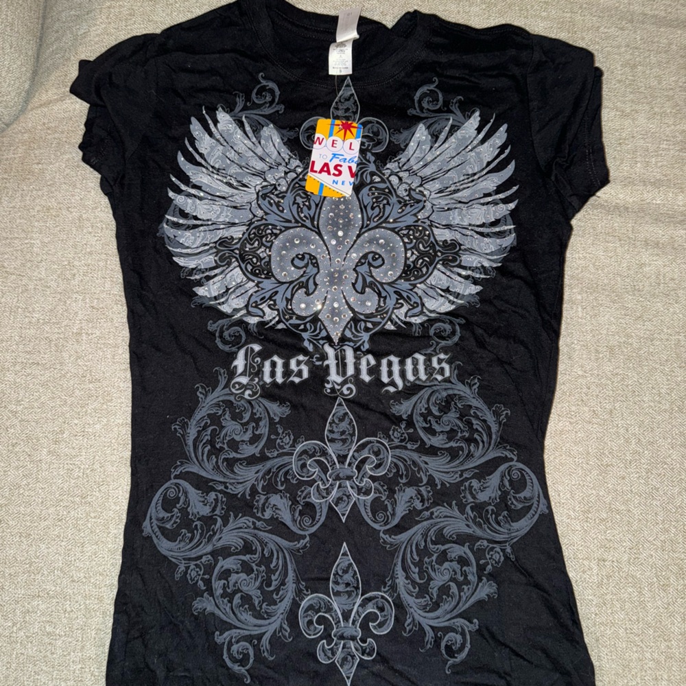 Edgy Black Graphic Women's Top